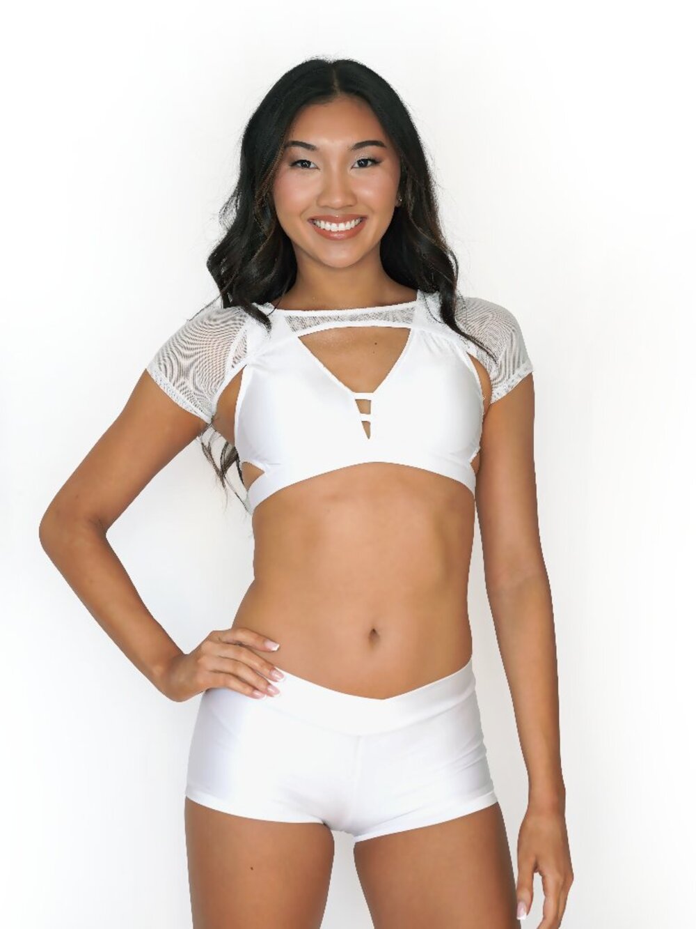 White Mesh Mini Bolero - Small